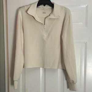 Sincerely Jules Off-White Quarter-Zip Sweatshirt